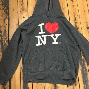 I Love NY Kids Hoodie - Gray and Red